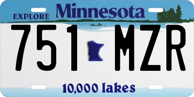 MN license plate 751MZR