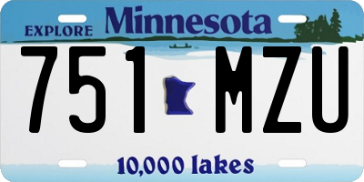 MN license plate 751MZU