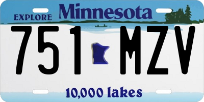 MN license plate 751MZV