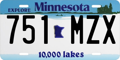MN license plate 751MZX