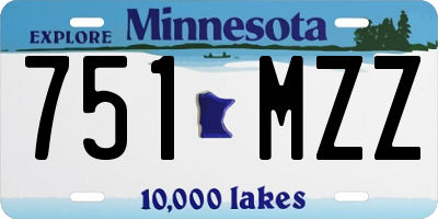 MN license plate 751MZZ
