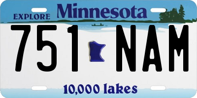 MN license plate 751NAM