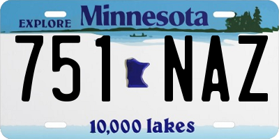 MN license plate 751NAZ