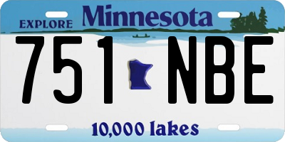 MN license plate 751NBE