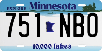 MN license plate 751NBO