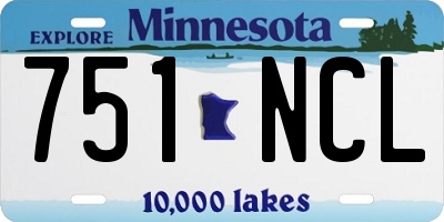 MN license plate 751NCL
