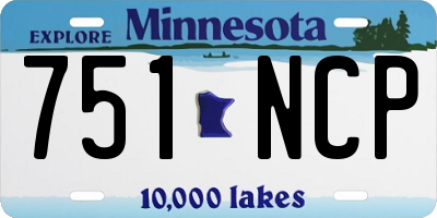 MN license plate 751NCP
