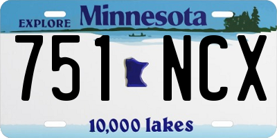 MN license plate 751NCX