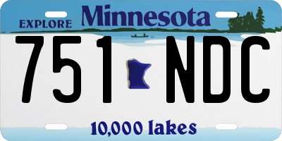 MN license plate 751NDC