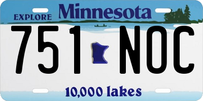 MN license plate 751NOC