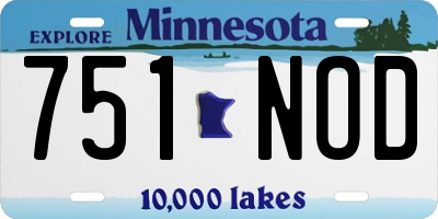 MN license plate 751NOD