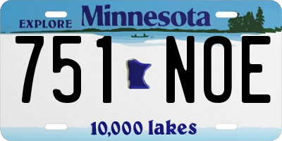 MN license plate 751NOE