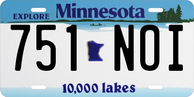 MN license plate 751NOI