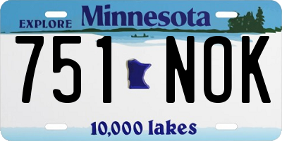 MN license plate 751NOK