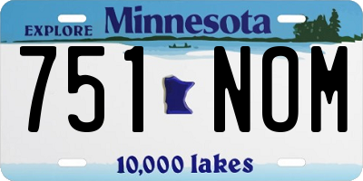 MN license plate 751NOM