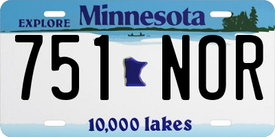 MN license plate 751NOR