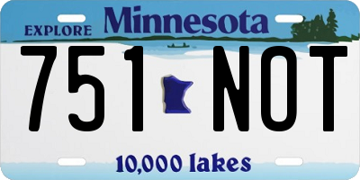 MN license plate 751NOT