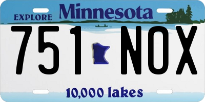 MN license plate 751NOX