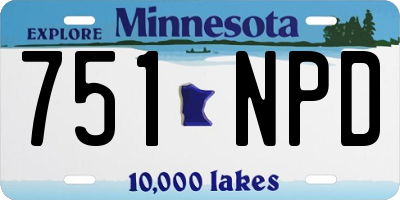 MN license plate 751NPD