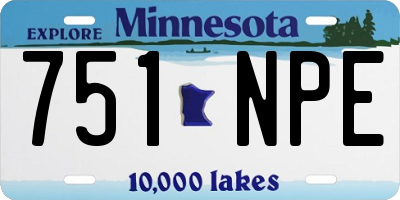 MN license plate 751NPE