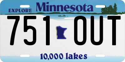 MN license plate 751OUT