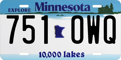 MN license plate 751OWQ