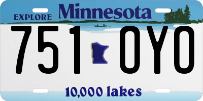 MN license plate 751OYO