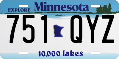 MN license plate 751QYZ