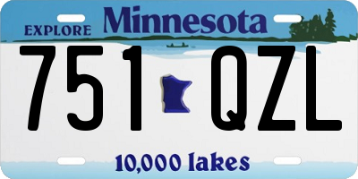 MN license plate 751QZL