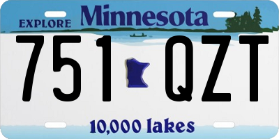 MN license plate 751QZT