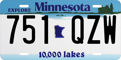 MN license plate 751QZW