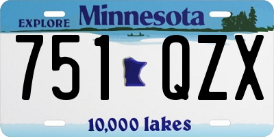 MN license plate 751QZX