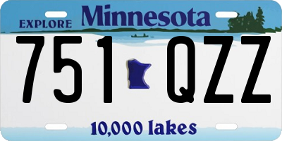 MN license plate 751QZZ