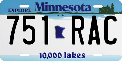 MN license plate 751RAC