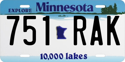 MN license plate 751RAK