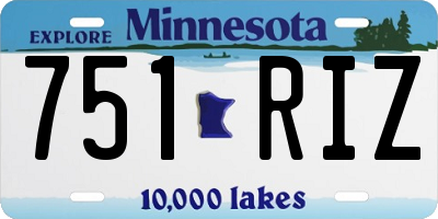 MN license plate 751RIZ
