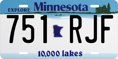 MN license plate 751RJF