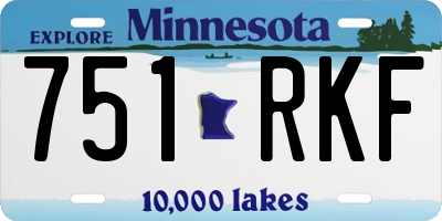 MN license plate 751RKF