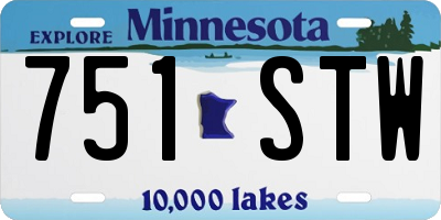 MN license plate 751STW