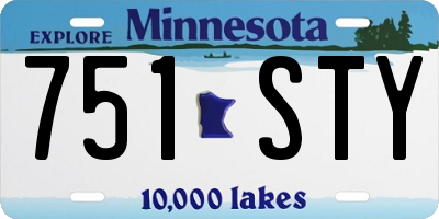 MN license plate 751STY