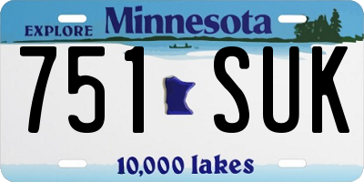MN license plate 751SUK