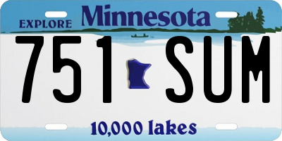 MN license plate 751SUM
