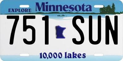 MN license plate 751SUN