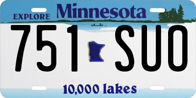 MN license plate 751SUO