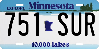 MN license plate 751SUR