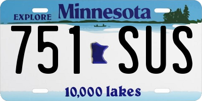 MN license plate 751SUS