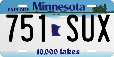 MN license plate 751SUX