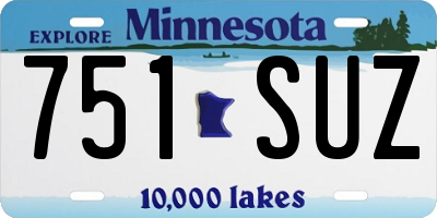 MN license plate 751SUZ