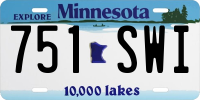 MN license plate 751SWI
