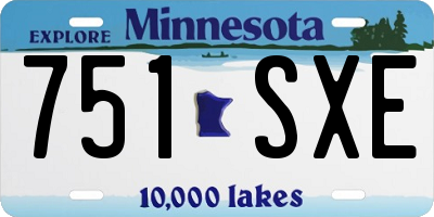 MN license plate 751SXE